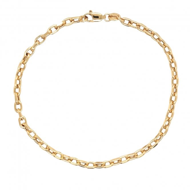 Faith 9ct Gold 9ct Yellow Gold Semi Solid Heavy Faceted HRM Link 7.5