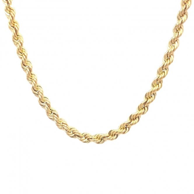 Faith 9ct Gold 9ct Yellow Gold Semi Solid Laser Rope 18
