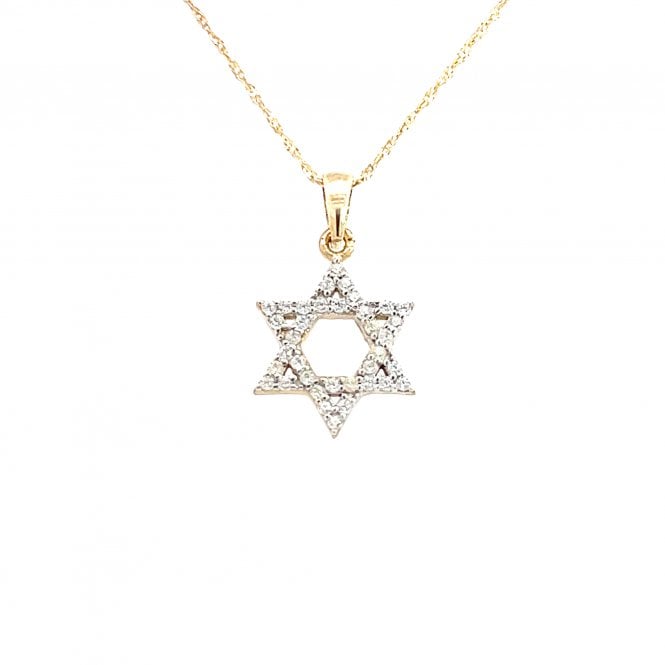 Faith 9ct Gold Faith 9ct Yellow Gold CZ Star of David Necklace 0.8g, 11 x 12mm, 18