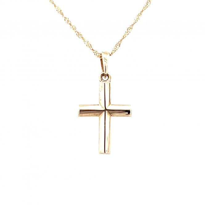 Faith 9ct Gold Faith 9ct Yellow Gold Plain Cross Necklace 11 x 17mm, 18