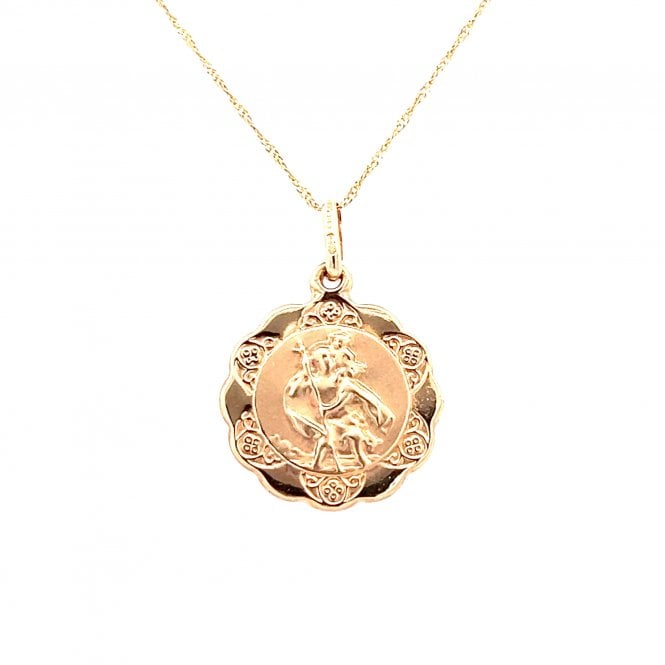 Faith 9ct Gold Faith 9ct Yellow Gold St Christopher with Celtic Rim Necklace 17 x 17mm, 18