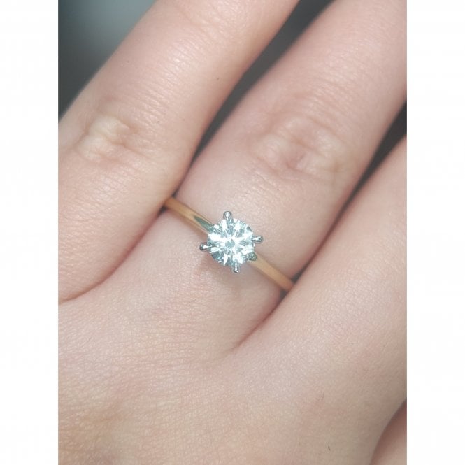 Faith Diamonds 18ct Yellow Gold D/E Colour 0.54ct Round Brilliant Solitaire LAB Grown Diamond Ring Certified