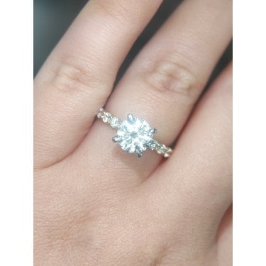 18ct Yellow Gold with Platinum Head 2.05ct Total D/E Colour Round Brilliant Cut Solitaire with Hidden Halo & Raised Diamond Shoulders LAB Grown Diamond Certified Ring 