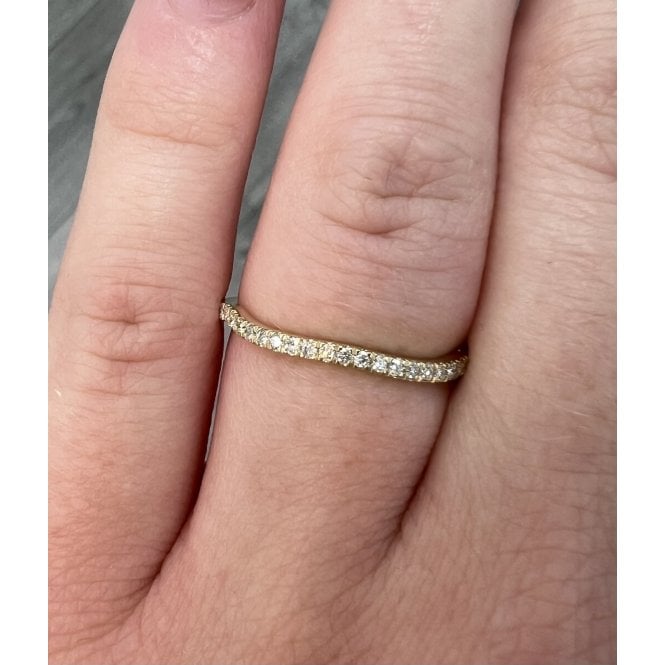 Faith Diamonds 9ct Yellow Gold 0.20ct Total D/E Colour Round Brilliant Cut Claw Set Shaped LAB Grown Diamond Certified Ring