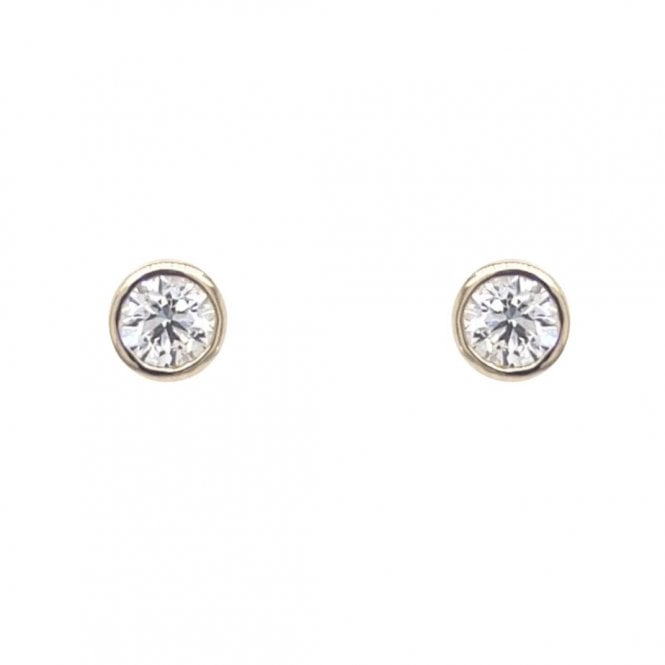 Faith Diamonds 9ct Yellow Gold 0.50ct D/E Colour Round Brilliant Cut Rubover LAB Grown Diamond Certified Stud Earrings 0.5 x 0.5cm