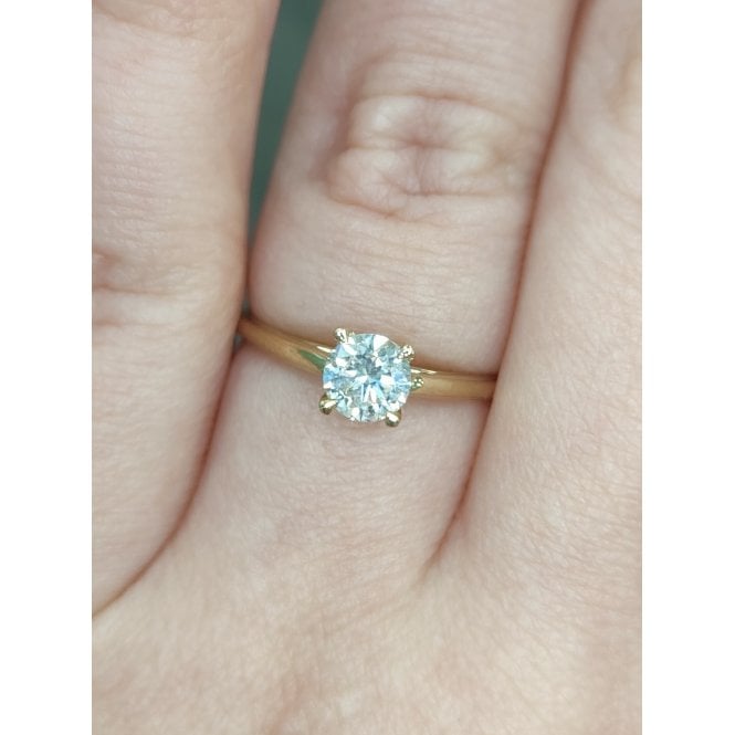 Faith Diamonds 9ct Yellow Gold 0.50ct D/E Colour Round Brilliant Cut Solitaire LAB Grown Diamond Certified Ring