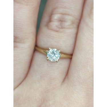 9ct Yellow Gold 0.50ct D/E Colour Round Brilliant Cut Solitaire LAB Grown Diamond Certified Ring