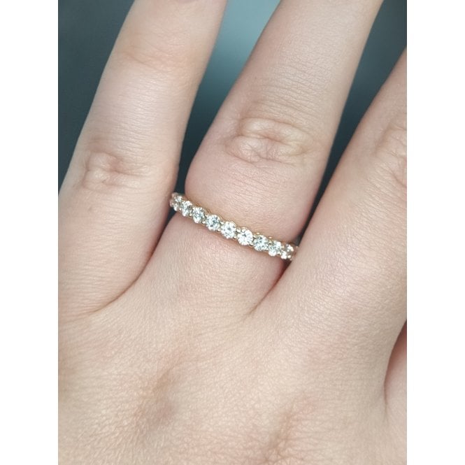 Faith Diamonds 9ct Yellow Gold 0.50ct Total D/E Colour Round Brilliant Cut Claw Set LAB Grown Diamond Certified Ring