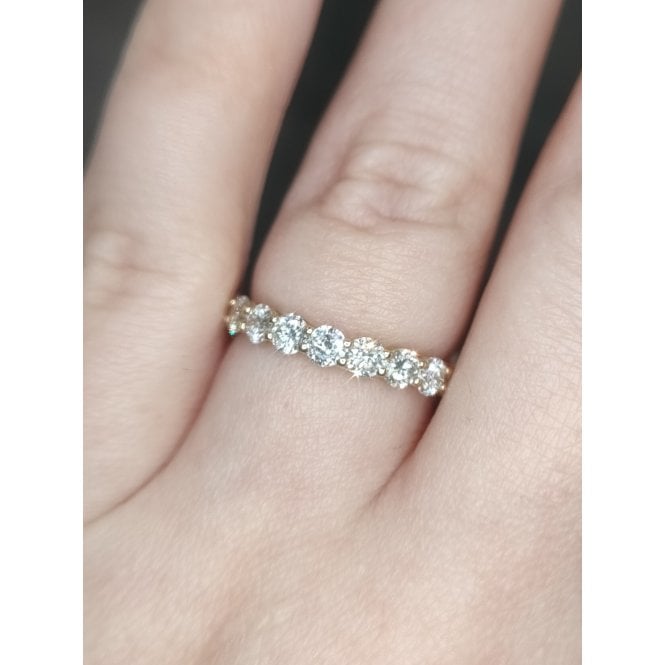 Faith Diamonds 9ct Yellow Gold 1.00ct Total D/E Colour Round Brilliant Cut Claw Set LAB Grown Diamond Certified Ring