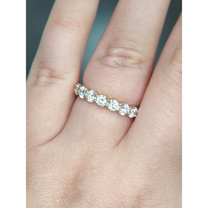 Faith Diamonds 9ct Yellow Gold 1.50ct Total D/E Colour Round Brilliant Cut Claw Set LAB Grown Diamond Certified Ring