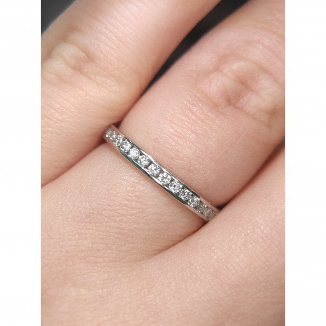Faith Diamonds Platinum 0.25ct D/E Colour Total Round Brilliant Cut Channel Set LAB Grown Diamond Certified Ring