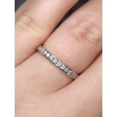 Platinum 0.25ct D/E Colour Total Round Brilliant Cut Channel Set LAB Grown Diamond Certified Ring
