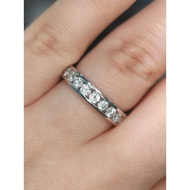 Platinum 0.75ct D/E Colour Total Round Brilliant Cut Channel Set LAB Grown Diamond Certified Ring 