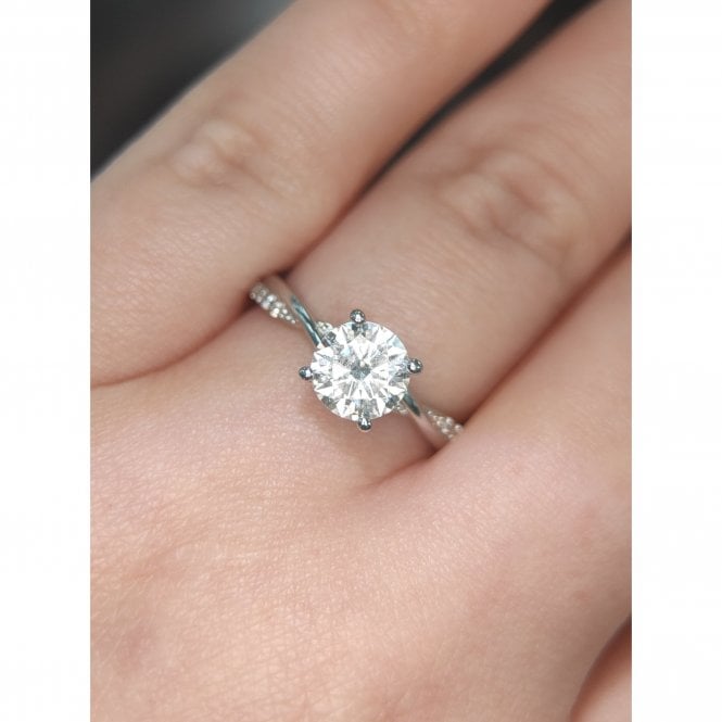 Faith Diamonds Platinum 1.16ct D/E Colour Round Brilliant Solitaire LAB Grown Diamond Ring Certified