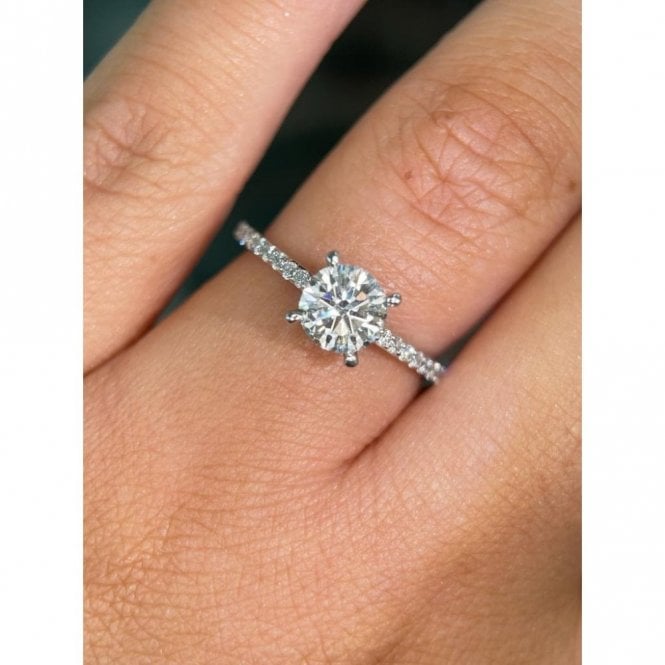 Faith Diamonds Platinum 1.20ct D/E Colour Round Brilliant Solitaire LAB Grown Diamond Ring Certified