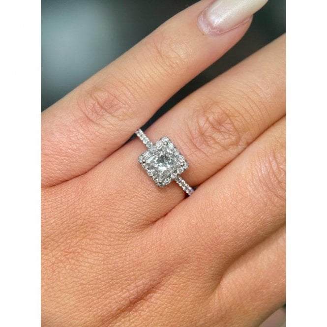 Faith Diamonds Platinum 1.38ct D/E Colour Princess Cut Solitaire LAB Grown Diamond Certified Ring