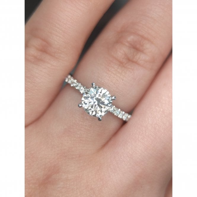 Faith Diamonds Platinum 1.39ct D/E Colour Round Brilliant Cut Solitaire LAB Grown Diamond Ring Certified