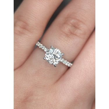 Platinum 1.39ct D/E Colour Round Brilliant Cut Solitaire LAB Grown Diamond Ring Certified