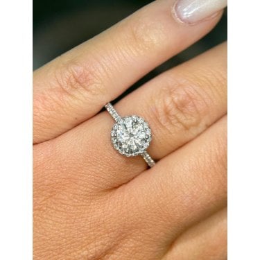 Platinum 1.46ct D/E Colour Round Brilliant Cut Solitaire LAB Grown Diamond Certified Ring