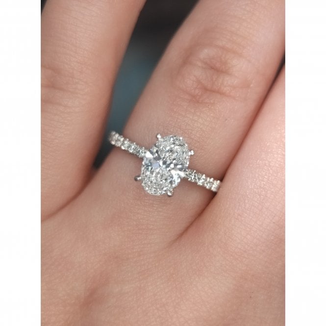 Faith Diamonds Platinum 1.55ct D/E Colour Oval Cut Solitaire LAB Grown Diamond Ring Certified