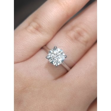 Platinum 1.60ct D/E Colour Round Brilliant Solitaire LAB Grown Diamond Ring Certified