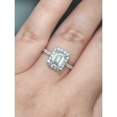 Platinum 1.88ct D/E Colour Emerald Cut Solitaire LAB Grown Diamond Certified Ring