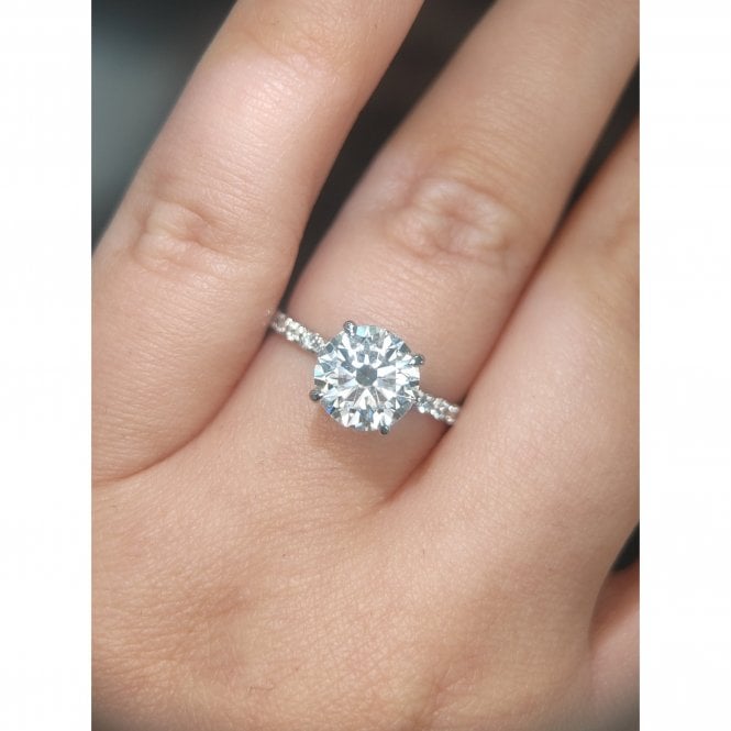 Faith Diamonds Platinum 2.28ct D/E Colour Round Brilliant Cut SolitaireLAB Grown Diamond Certified Ring