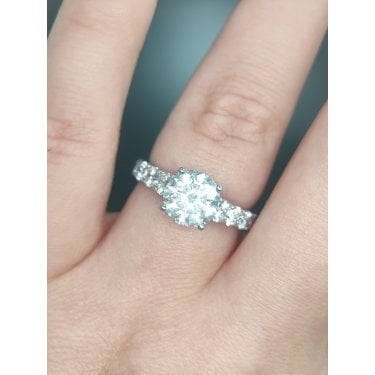 Platinum 2.64ct D/E Colour Total Round Brilliant Cut Solitaire with Diamond Shoulders LAB Grown Diamond Certified Ring