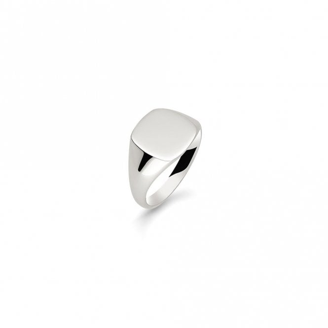 Faith Signet Rings Argentium Gents Cushion Ultra-Heavy Weight Signet Ring 14.35x12.6mm  (Available to Order in Different Metals and Sizes)