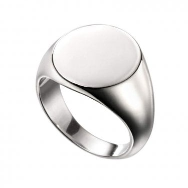 Engravable Sterling Silver Oval Signet Ring