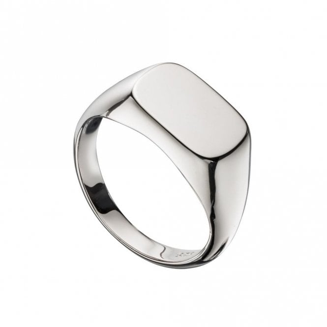 Faith Signet Rings Engravable Sterling Silver Plain Signet Ring