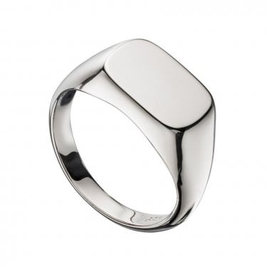 Engravable Sterling Silver Plain Signet Ring