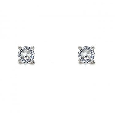 Faith Sterling Silver 4 Claw CZ Stud Earrings 0.3 x 0.3cm