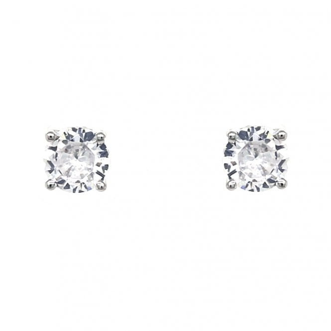 Faith Sterling Silver  4 Claw CZ Stud Earrings 0.6 x 0.6cm