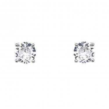 Faith Sterling Silver 4 Claw CZ Stud Earrings 0.6 x 0.6cm