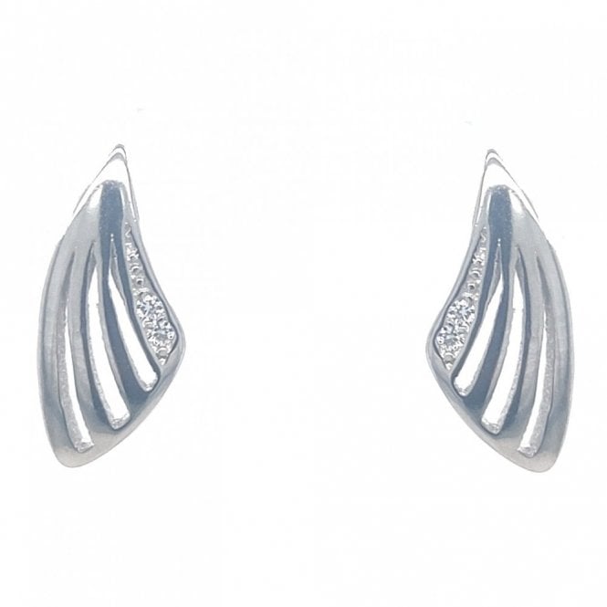 Faith Sterling Silver  4 Strand Soft Edge Triangle Drop Earrings 0.7 x 1.4cm