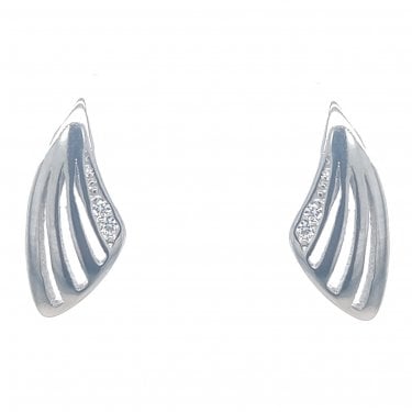 Faith Sterling Silver 4 Strand Soft Edge Triangle Drop Earrings 0.7 x 1.4cm