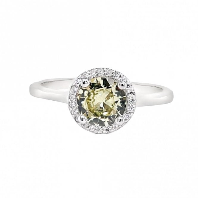 Faith Sterling Silver  August Birthstone CZ Halo Ring
