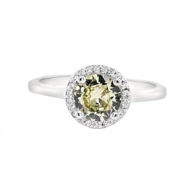 Faith Sterling Silver August Birthstone CZ Halo Ring