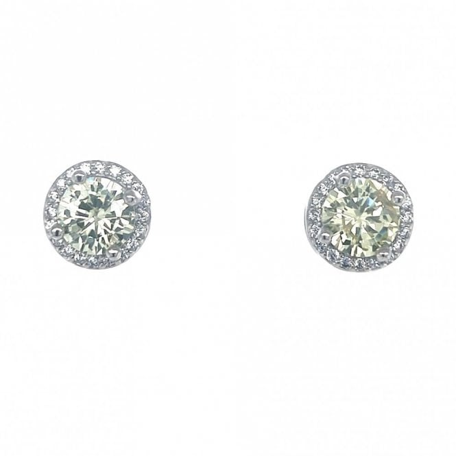 Faith Sterling Silver  August Birthstone CZ Halo Stud Earrings 0.7 x 0.7cm 