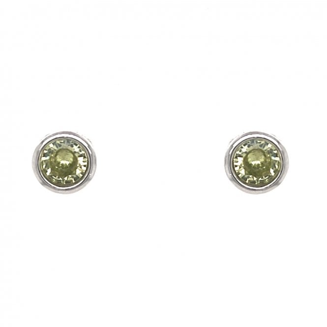 Faith Sterling Silver  August Birthstone Rubover CZ Stud Earrings 0.5 x 0.5cm 