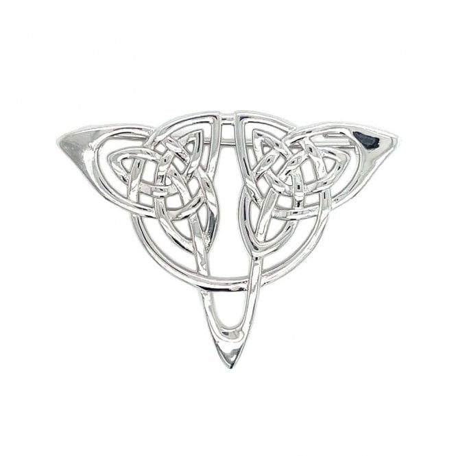 Faith Sterling Silver  Celtic Design Trinity Knot Brooch 4 x 3cm 