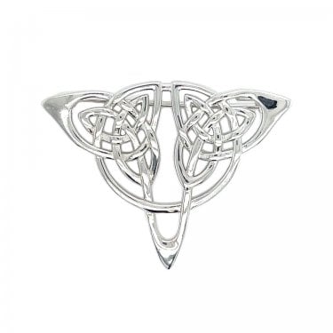 Faith Sterling Silver Celtic Design Trinity Knot Brooch 4 x 3cm 