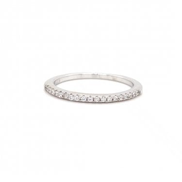 Faith Sterling Silver CZ Claw Set Half Eternity Style Ring