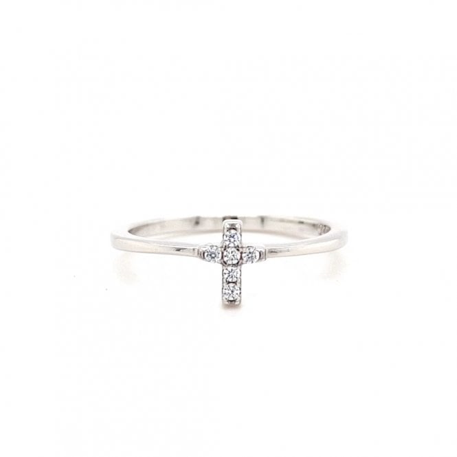 Faith Sterling Silver  CZ Cross Ring