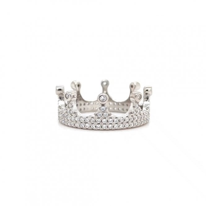 Faith Sterling Silver  CZ Crown Ring