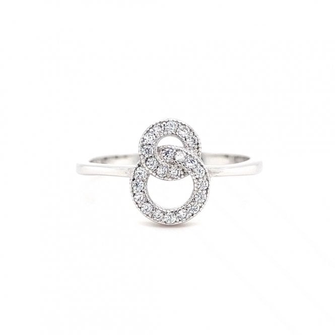 Faith Sterling Silver  CZ Entwined Circles Ring