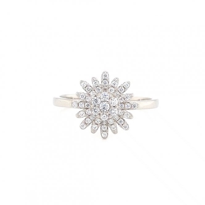 Faith Sterling Silver  CZ Flower Cluster Ring