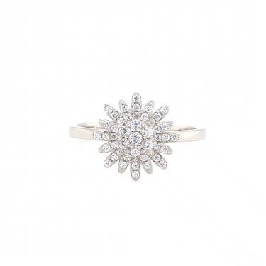 Faith Sterling Silver CZ Flower Cluster Ring