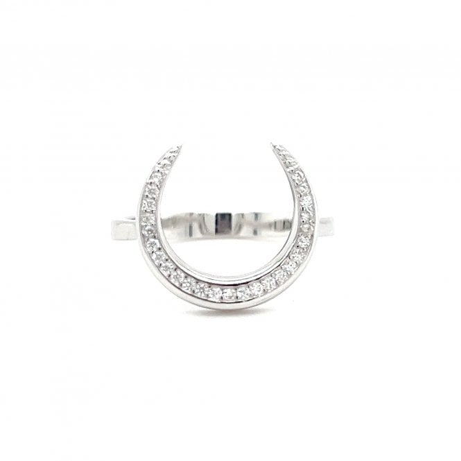 Faith Sterling Silver  CZ Horseshoe Ring